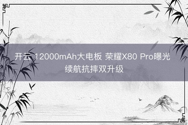 开云 12000mAh大电板 荣耀X80 Pro曝光 续航抗摔双升级