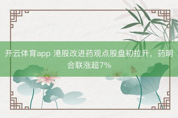 开云体育app 港股改进药观点股盘初拉升，药明合联涨超7%