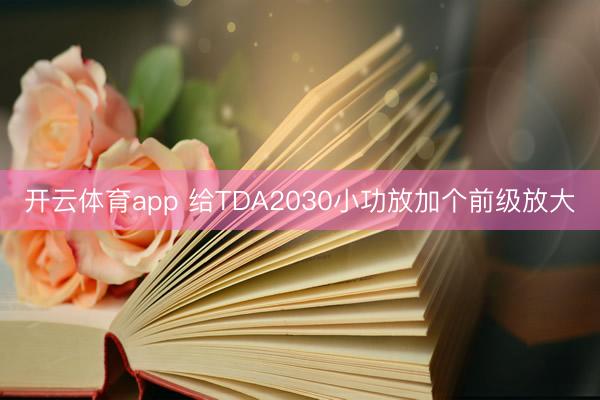 开云体育app 给TDA2030小功放加个前级放大