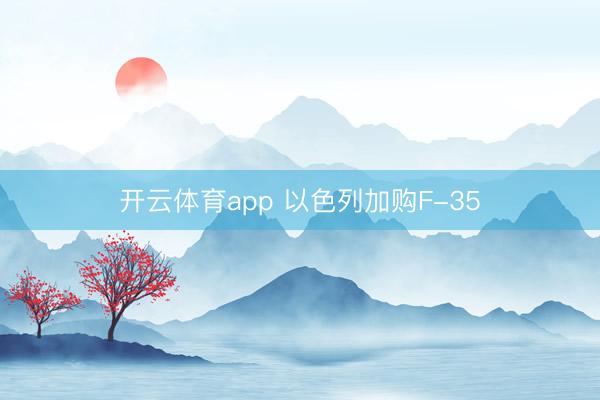 开云体育app 以色列加购F-35